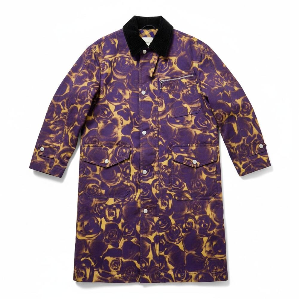 Burberry Purple and Yellow Rose Print Trench Coat (US 0) New with tags